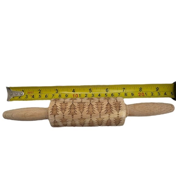 Mini Wood Christmas Tree embossing rolling pin for cookies - Picture 7 of 7